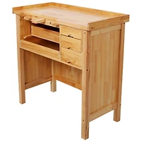 Streamdale Furniture Wood Jewelry Workbench with Storage Drawers
