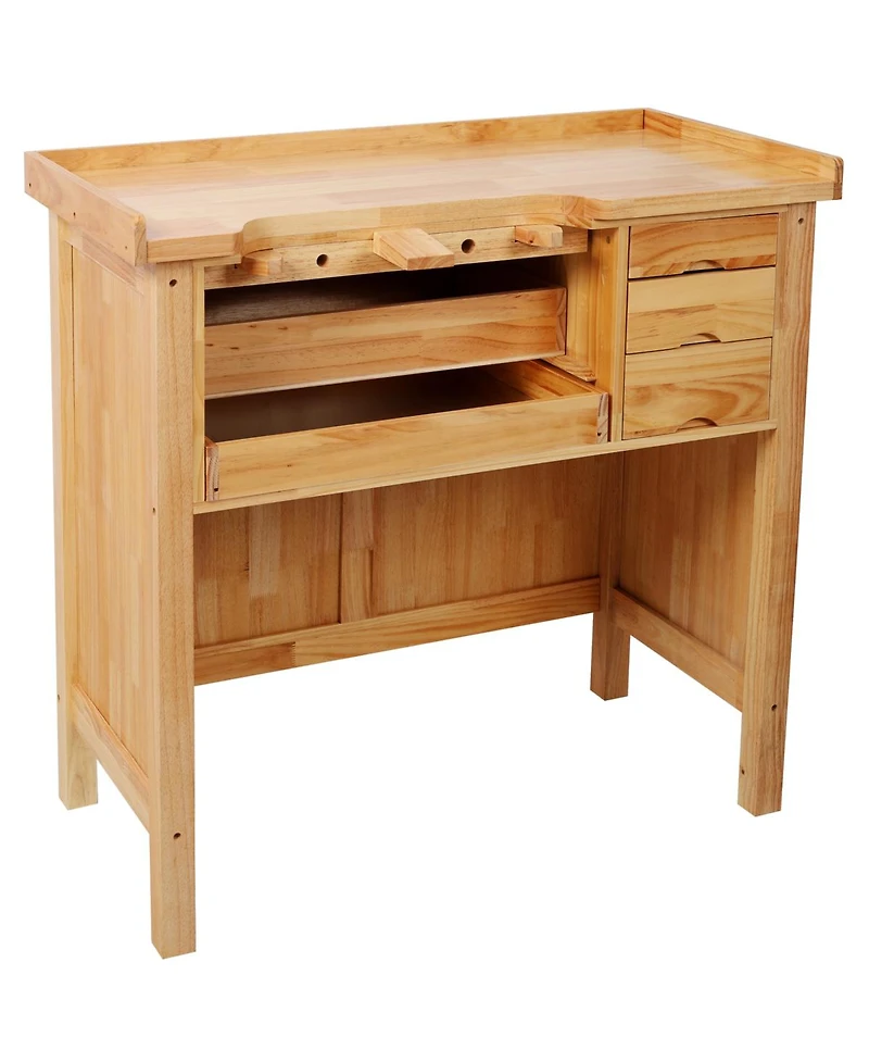 Streamdale Furniture Wood Jewelry Workbench with Storage Drawers