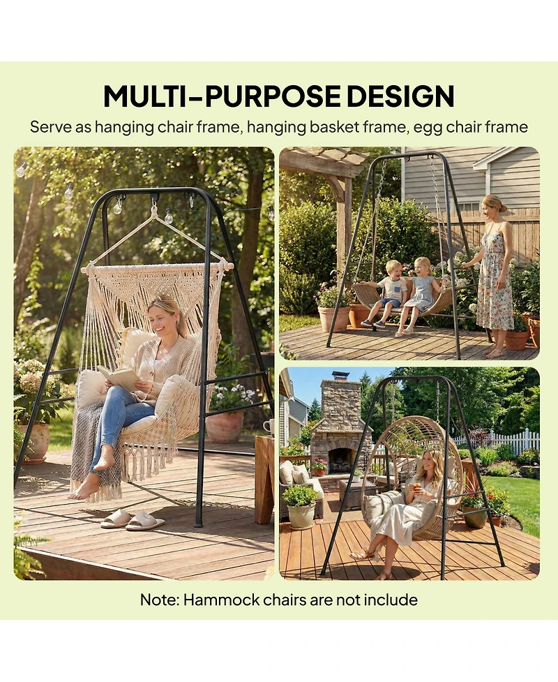 Outsunny Hammock Chair Stand , Heavy Duty Hanging Swing