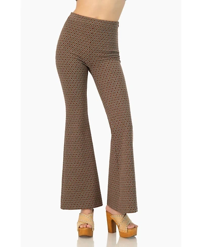 Ivonne Women's Geometric Jacquard Flared Pants