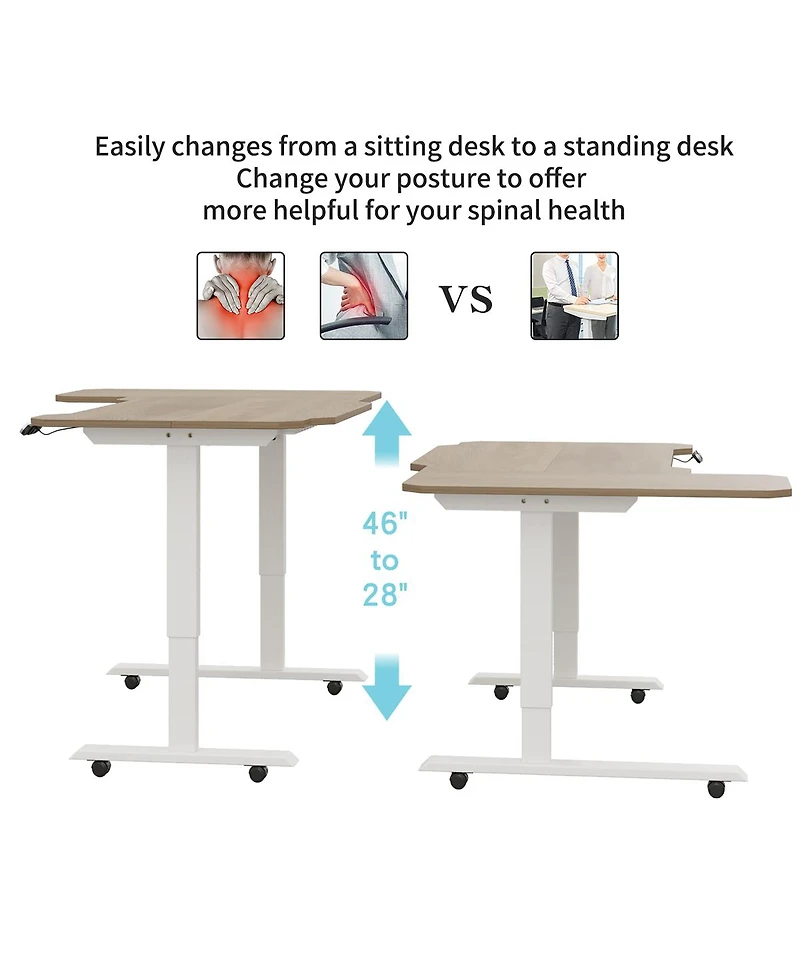 Streamdale Furniture L-Shaped Electric Standing Desk