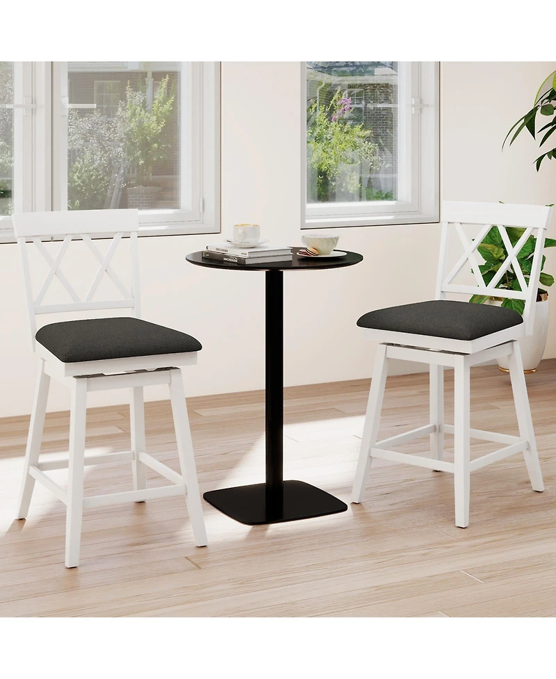 Sugift Counter Height Bar Stools with Upholstered Seat Cushion Set