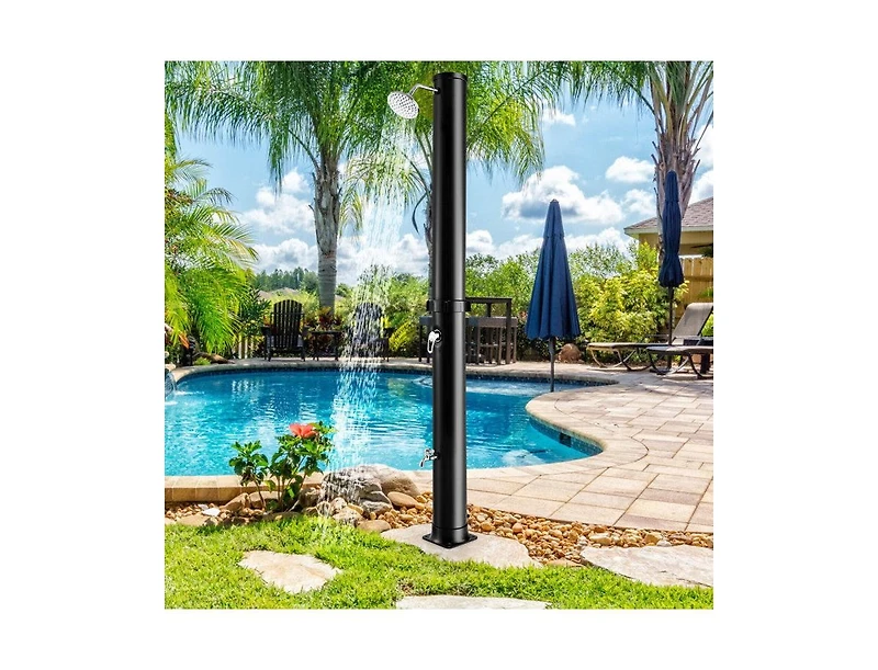 Lucky One Ft Solar Heated Outdoor Shower with Rotating Head