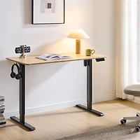 Streamdale Furniture Electric Standing Desk, 24x48 inches Mahogany Top