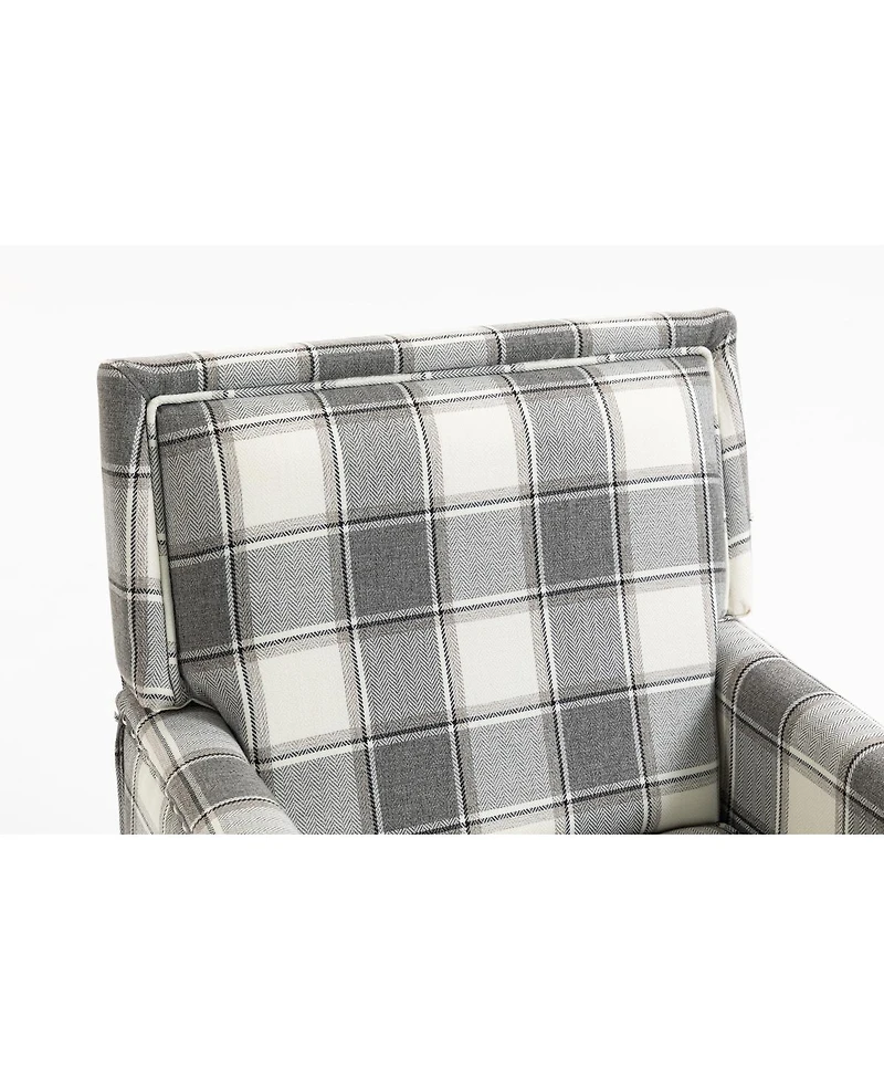 Streamdale Furniture Vintage Linen Accent Chair with Nailhead Trim.