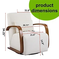 Streamdale Furniture Upholstered 360degree(s) Swivel Accent Chair with Solid Wood Arms