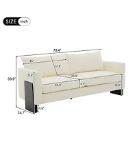 Streamdale Furniture 3-Seater Sofa with Rubberwood Legs