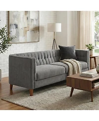 Streamdale Furniture 3-Seater Sofa with Curved Armrests and Channel Tufting