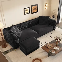 Streamdale Furniture 97.7" 3-in-1 Convertible Sleeper Sofa with Ottoman