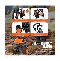 Sugift 12 Amp Electric Tiller 18 in Tilling Width 3.94 in Tilling Depth Cordless Free