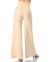 Ivonne Women's Wide-Leg Super Soft Pants with Broad Waistband