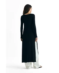 Scalpers Women's Buttons Long Knit Cardigan