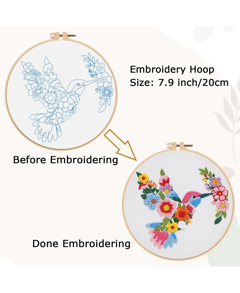 Gnuadz Flower Embroidery Kit Beginner Hoop Guide