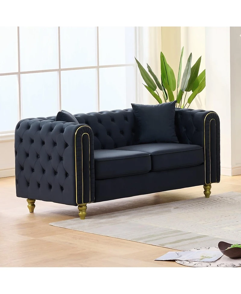 Streamdale Furniture Velvet Loveseat Sofa with Legs