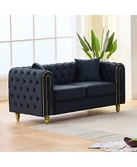 Streamdale Furniture Velvet Loveseat Sofa with Legs