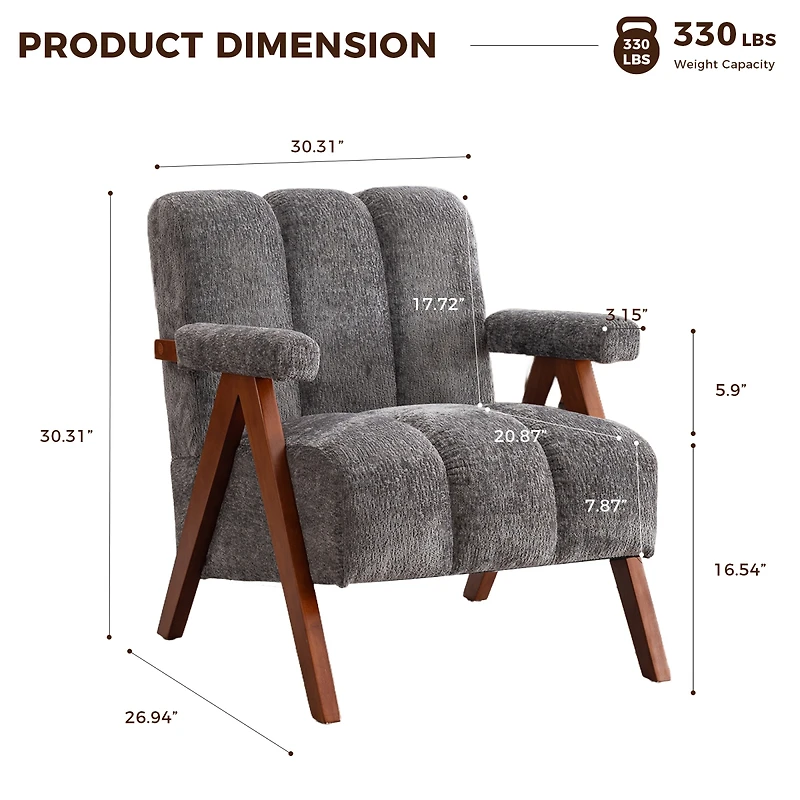 Streamdale Furniture Cloud Accent Chair, Chenille Lounge Armchair