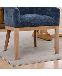 Streamdale Furniture Barrel Dining Chairs with Arms, Farmhouse Chenille