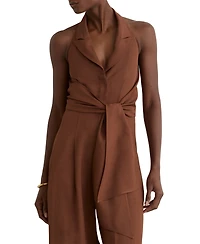 Reiss Women's Taya Tie-Front Wide-Leg Jumpsuit