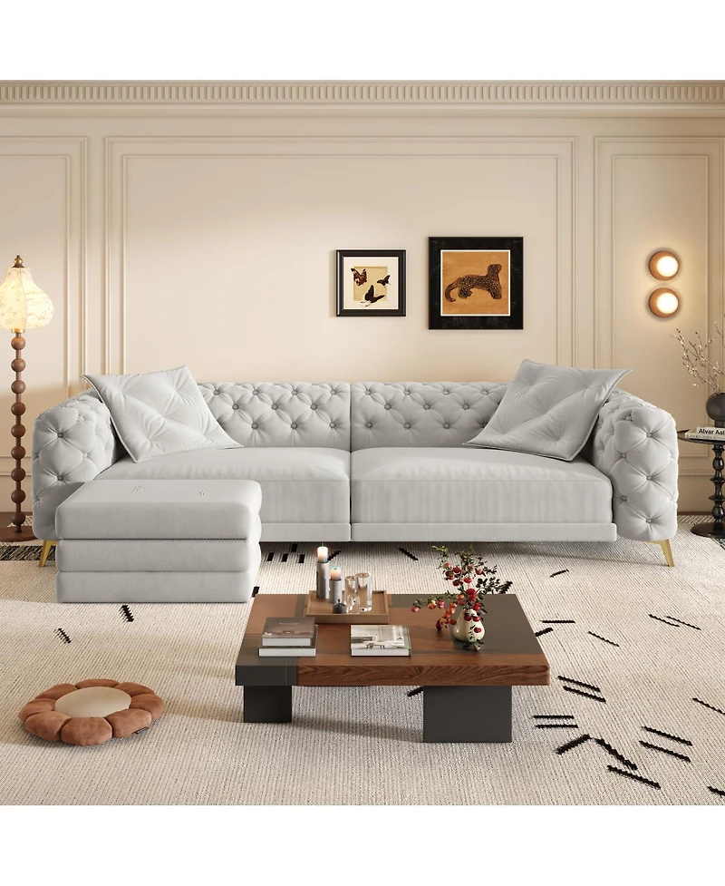 Streamdale Furniture 97.7" 3-in-1 Convertible Sleeper Sofa, 28.4" Deep Seat Pull Out Sofa Bed
