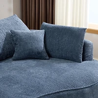 Streamdale Furniture Curved Chenille Sofa with 7 Throw Pillows - Artistic & Comfortable