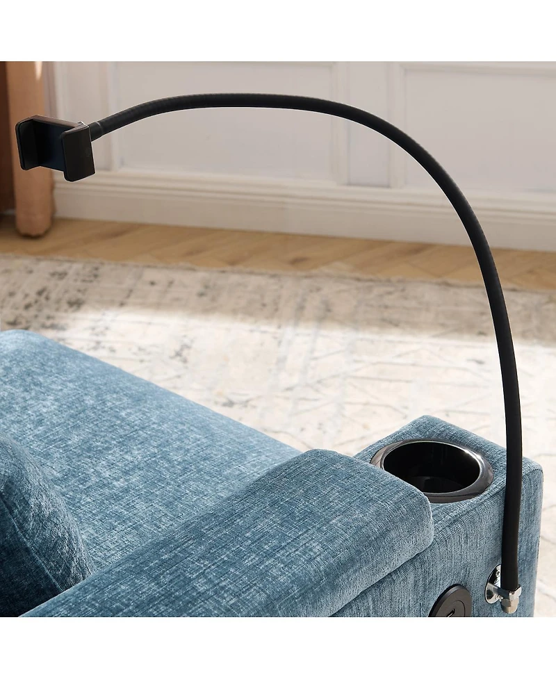 Streamdale Furniture Recliner Sofa with Ottoman, Usb, Phone Stand, Storage
