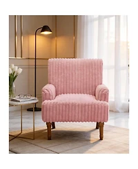 Streamdale Furniture Corduroy Accent Chair with Wood Legs