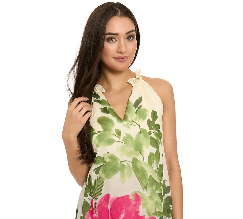 London Times Women's A-line Halter Dress