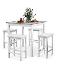 Slickblue Industrial 5 Piece Bar Table Set with Counter Height and 4 Stools
