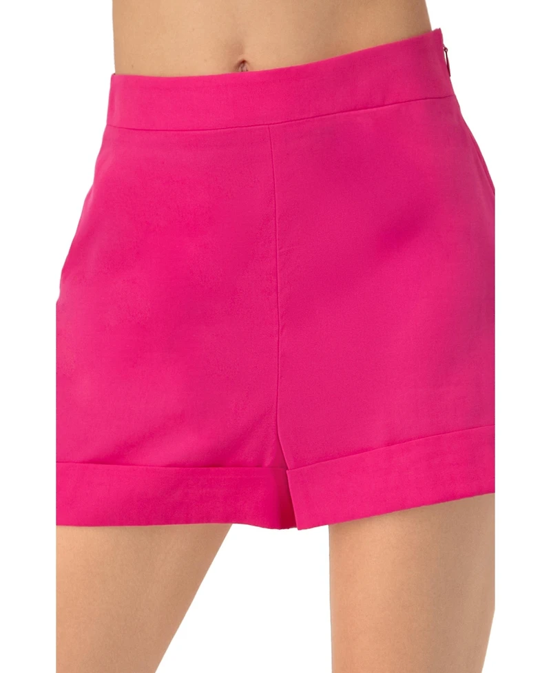 Ivonne Women's Tailored Shorts With Wide Hem