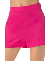 Ivonne Women's Tailored Shorts With Wide Hem