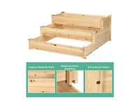 Lucky One 3 Tier Elevated Wooden Garden Bed for Vegetables, Herbs and Flowers