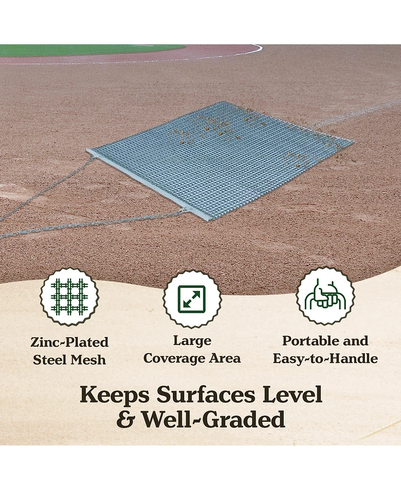Yard Tuff 44HPDM Atv/Utv 4 x 4 Foot Zinc and Steel Field Surface Leveling Drag Mat