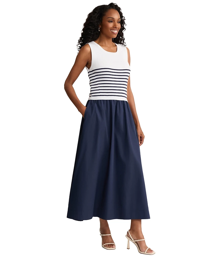 Jones New York Women's Sleeveless Round Neck Maxi Dress