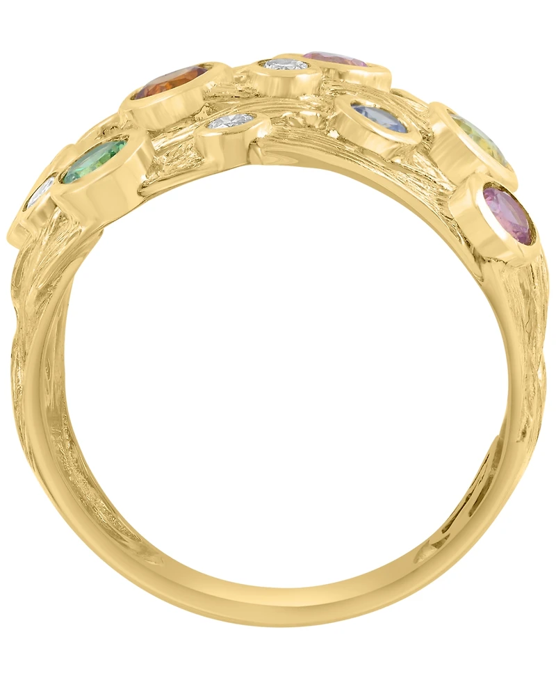Effy Collection Multi-Sapphire (1-3/8 ct. t.w.) & Diamond (1/5 ct. t.w.) Ring in 14k Yellow Gold