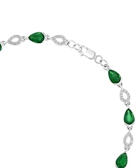 Effy Collection Emerald (4-1/5 ct. t.w.) & Diamond (1/3 ct. t.w.) Bracelet in 14k White Gold