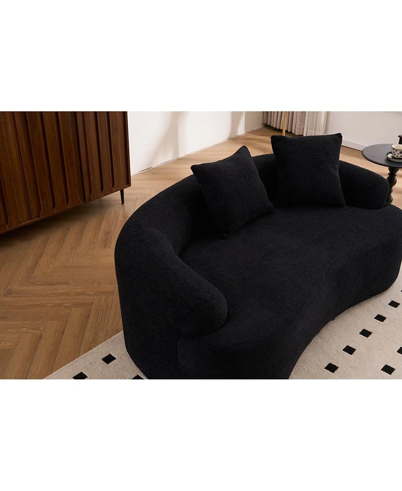 Streamdale Furniture Compact Chenille Sofa with 3 Decorative Pillows