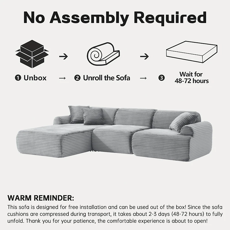 Streamdale Furniture Modular Sectional Sofa Couch, Detachable & Washable, Convertible L-Shape