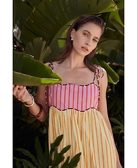English Factory Women's Colorblock Stripe Sleeveless Midi Dress