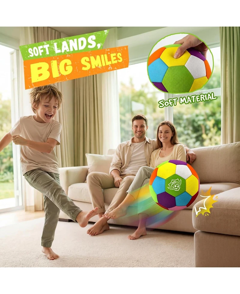 HopeRock 4 Size Indoor Soccer Ball -Soft Silent Foam Size 4 with Realistic Bounce for Youth Skills Practice
