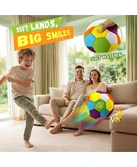 HopeRock 4 Size Indoor Soccer Ball -Soft Silent Foam Size 4 with Realistic Bounce for Youth Skills Practice