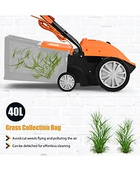 Mecale 13 Inch 12 Amp Electric Scarifier with Collection Bag and Removable Blades