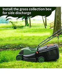 Mecale 10 Amp 13 Inch Electric Corded Lawn Mower with Collection Box