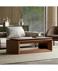 Streamdale Furniture Walnut Lift-Top Coffee Table with Storage and Adjustable Height