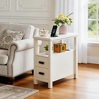 Streamdale Furniture Rustic End Table Charging Station and 2 Drawers