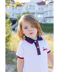 Florence Eiseman Little Boys Knit Polo With Derby Car