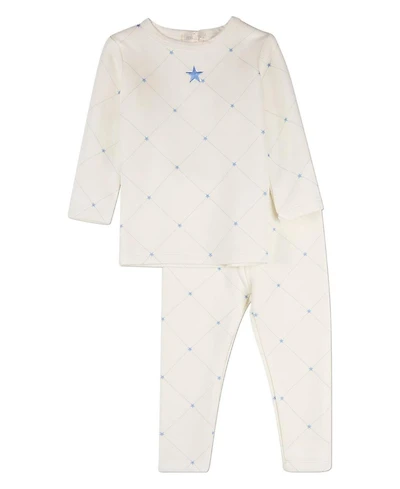 MeMoi Little Girls 2 Piece "Stars and Stitching" Cotton/Rayon-Blend Pajama Set