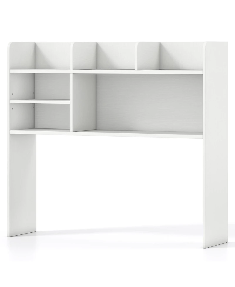 Gymax 37'' Desktop Bookshelf Wooden Organizer w/6 Shelves 2 Anti-tipping Devices