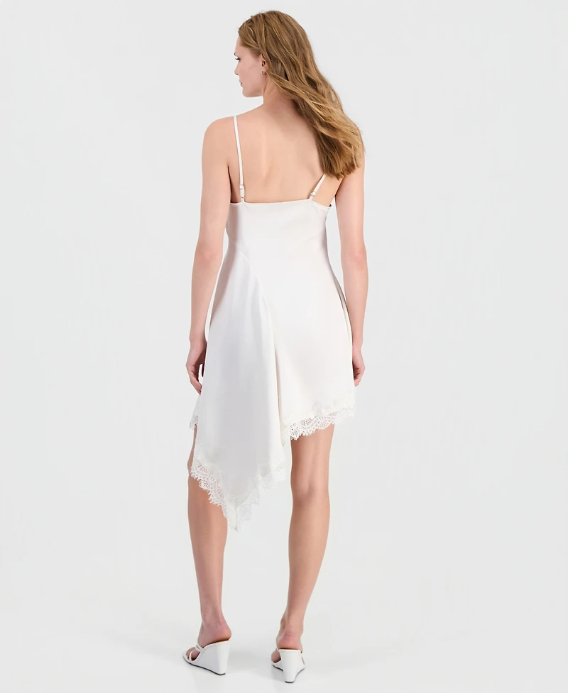 Bar Iii Women's Asymmetrical Satin Slip Dress, Macy's Exclusive