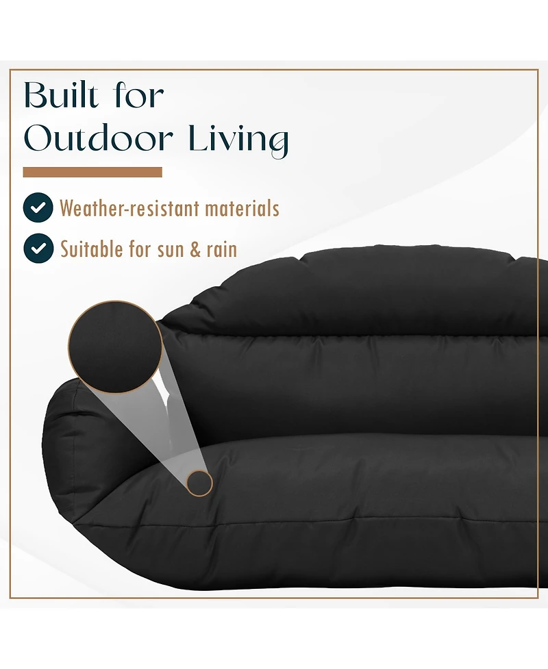 LeisureMod 2-Person Polyester Cushions for Swing Chairs and Hammocks