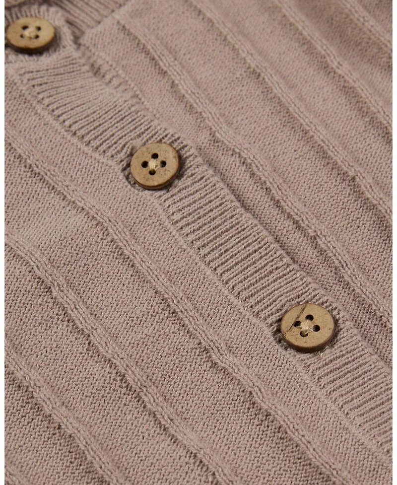 MeMoi Little Girls 3D Knit Cotton Ribbed Long-Sleeve Cardigan